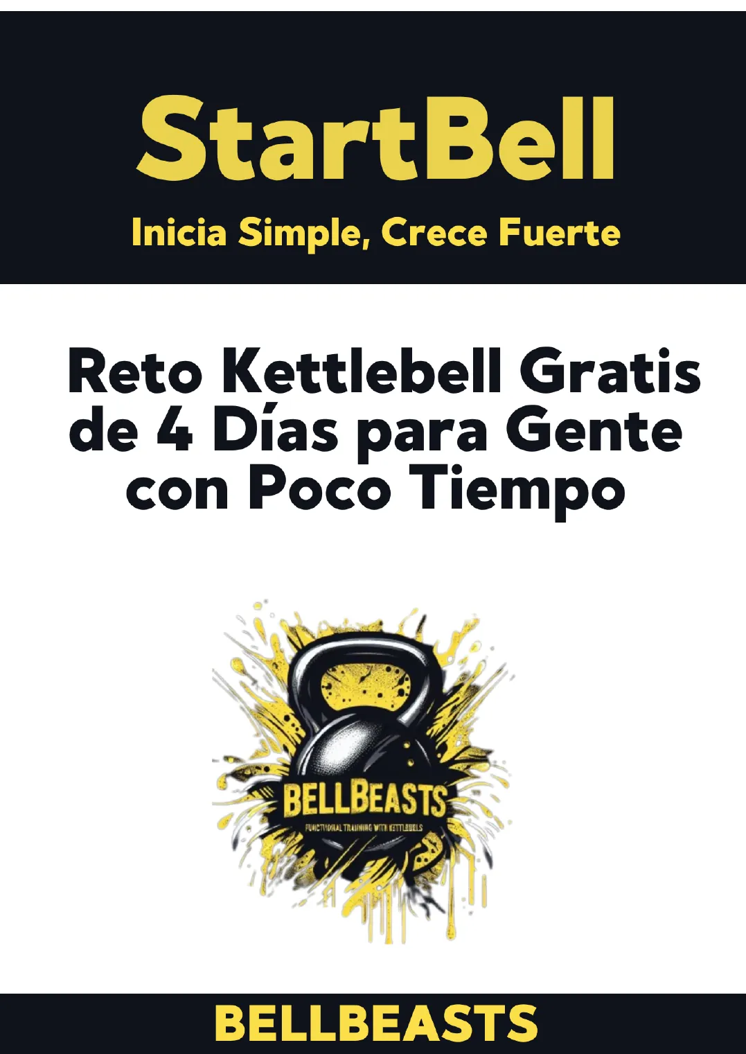 Portada del PDF StartBell: reto kettlebell gratis de 4 días para gente con poco tiempo